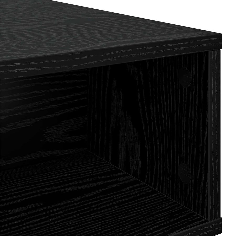 Salontafel Zwart Eiken 100 x 46 x 35 cm Bewerkt hout