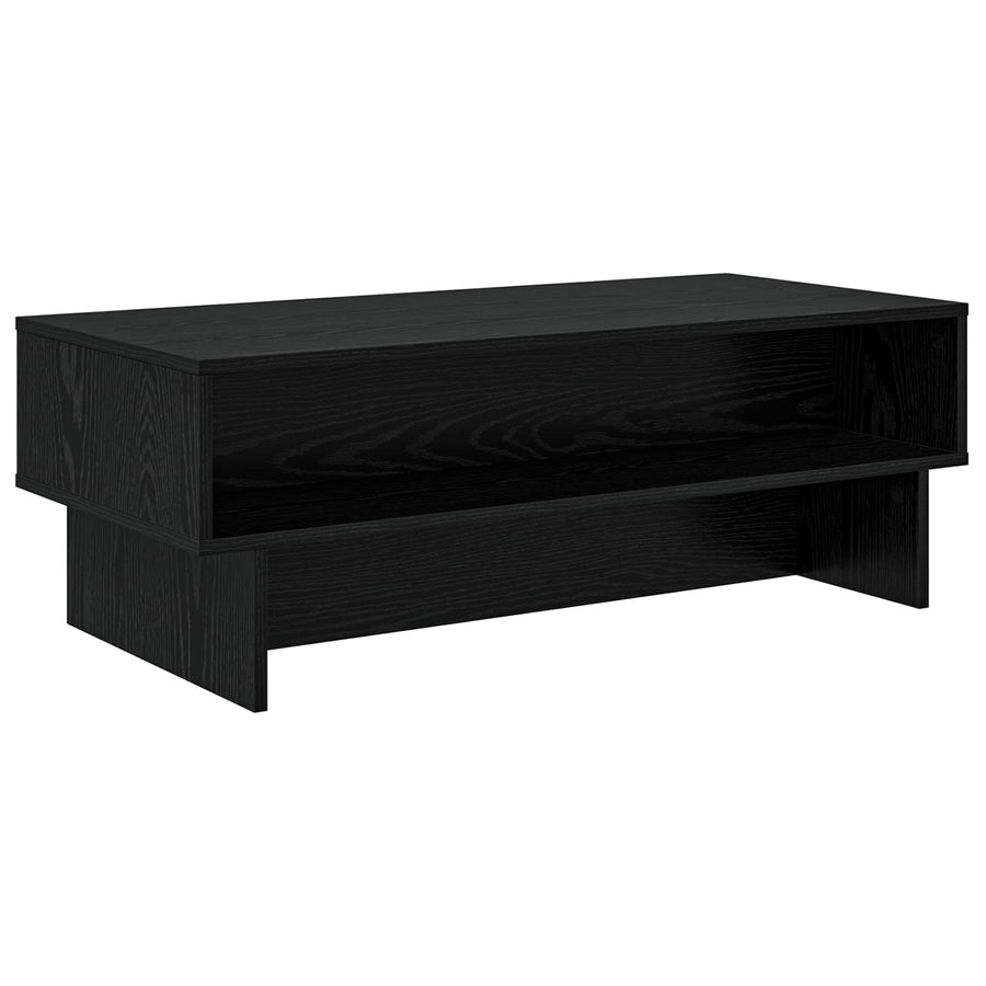 Salontafel Zwart Eiken 100 x 46 x 35 cm Bewerkt hout