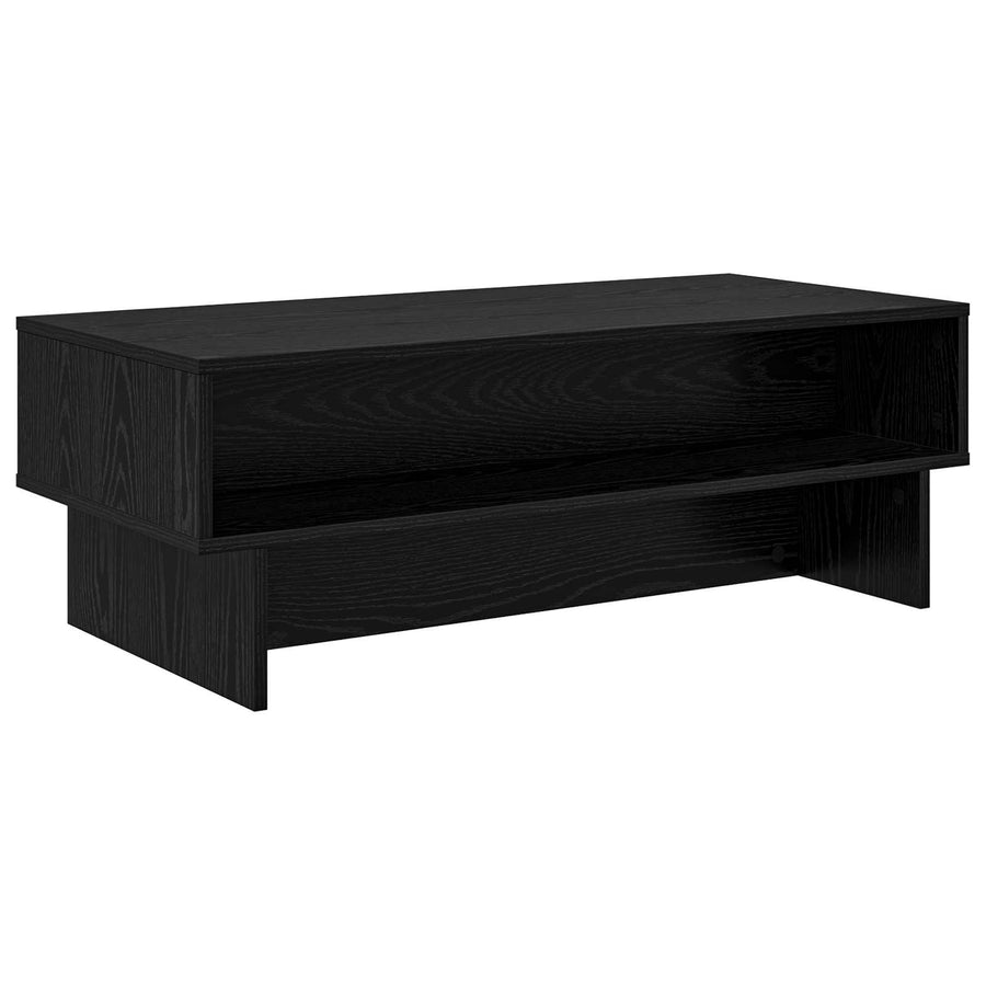 Salontafel Zwart Eiken 100 x 46 x 35 cm Bewerkt hout
