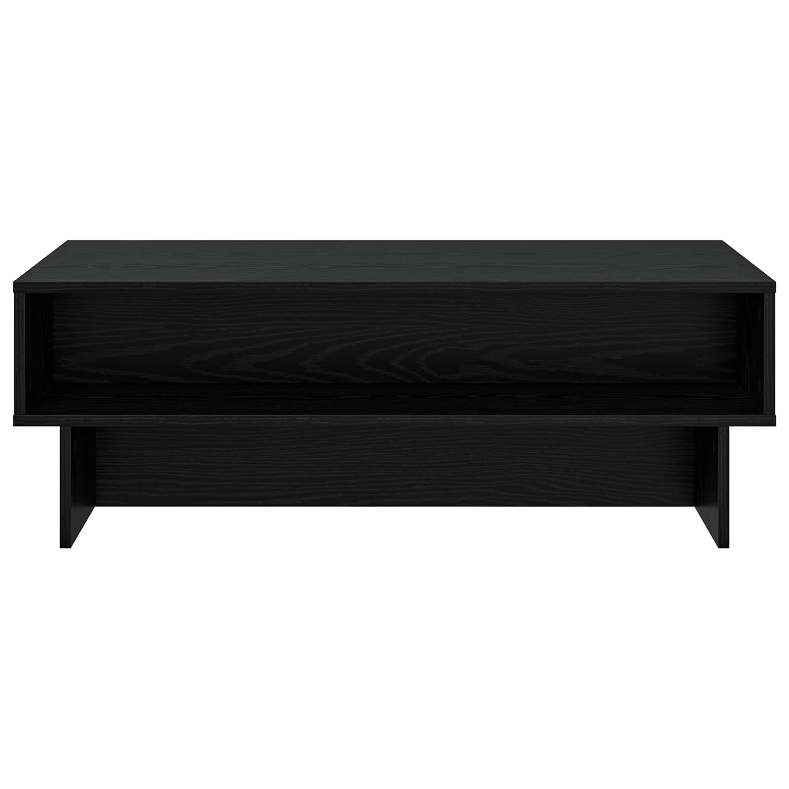 Salontafel Zwart Eiken 100 x 46 x 35 cm Bewerkt hout