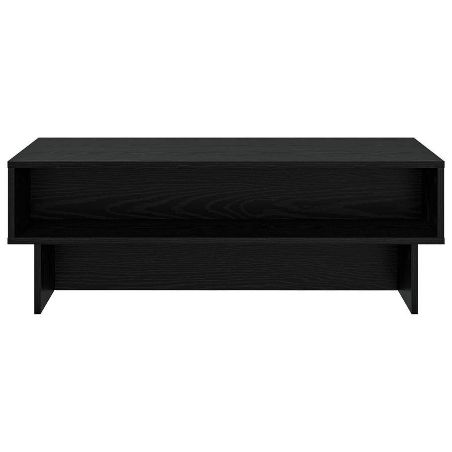 Salontafel Zwart Eiken 100 x 46 x 35 cm Bewerkt hout