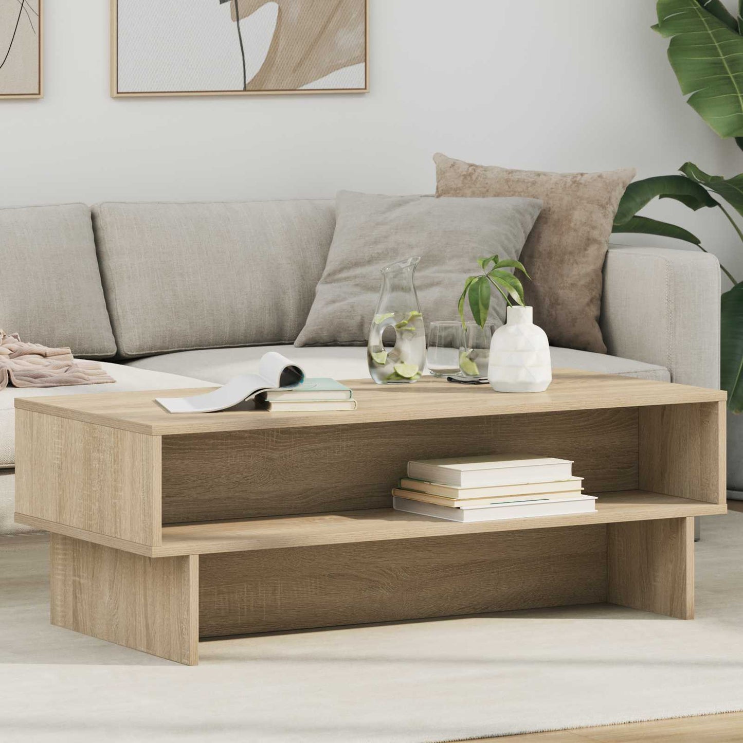 Salontafel Sonoma Eiken 100 x 46 x 35 cm Bewerkt hout