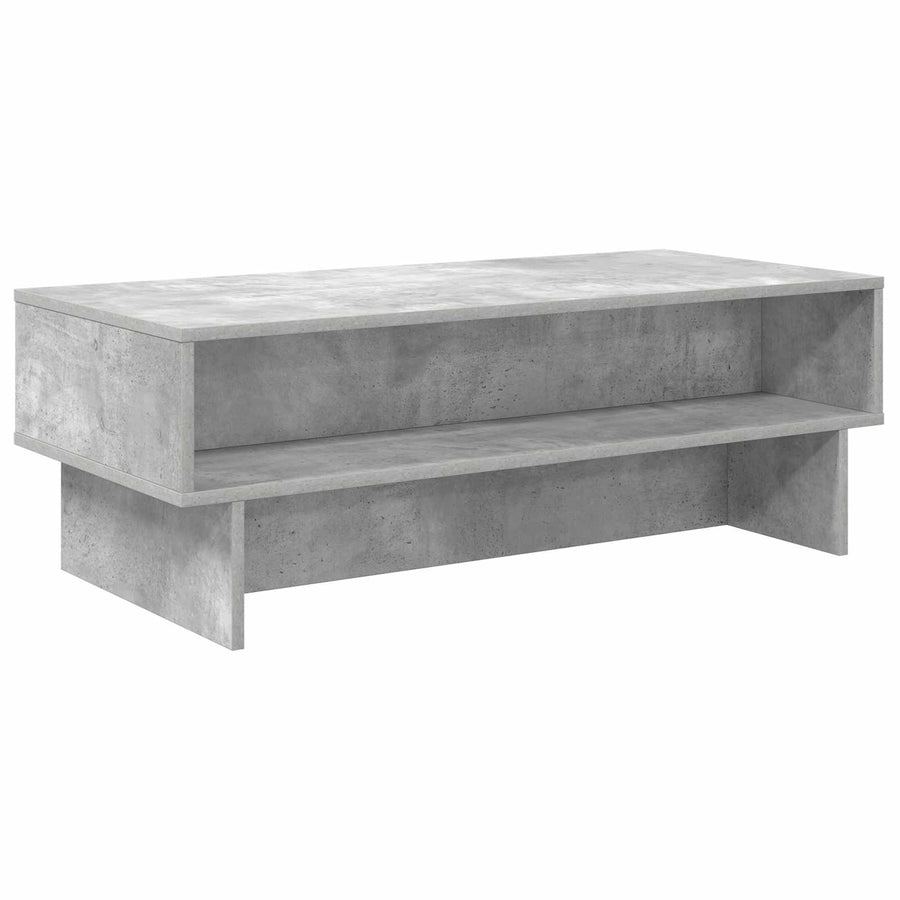 Salontafel Beton Grijs 100 x 46 x 35 cm Bewerkt hout