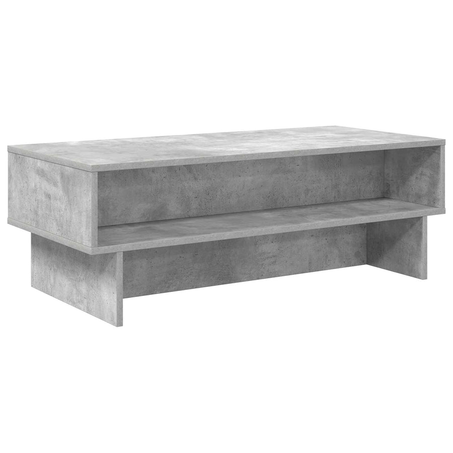 Salontafel Beton Grijs 100 x 46 x 35 cm Bewerkt hout