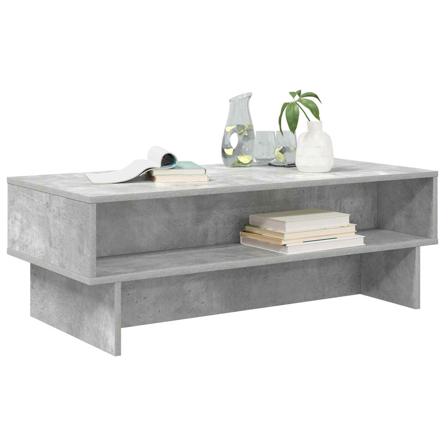 Salontafel Beton Grijs 100 x 46 x 35 cm Bewerkt hout