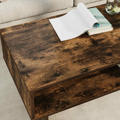 Salontafel Gerookt eiken 100 x 46 x 35 cm Bewerkt hout