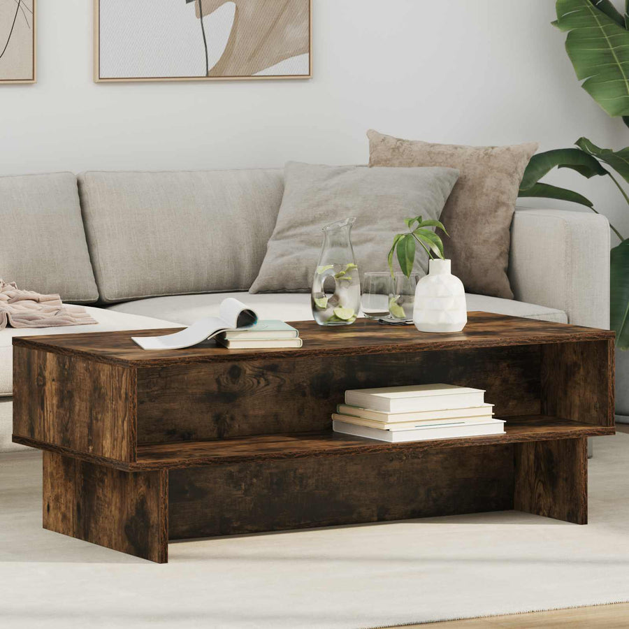 Salontafel Gerookt eiken 100 x 46 x 35 cm Bewerkt hout