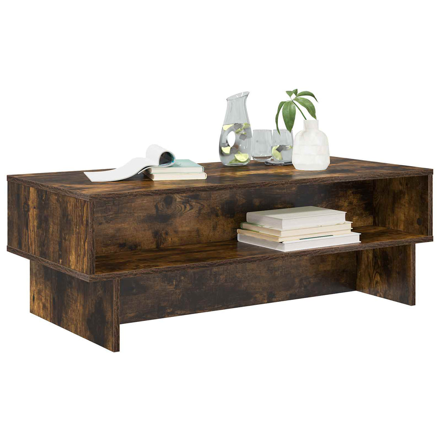 Salontafel Gerookt eiken 100 x 46 x 35 cm Bewerkt hout