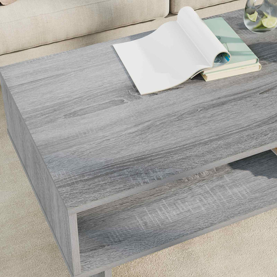 Salontafel Grijs Sonoma 100 x 46 x 35 cm Bewerkt hout