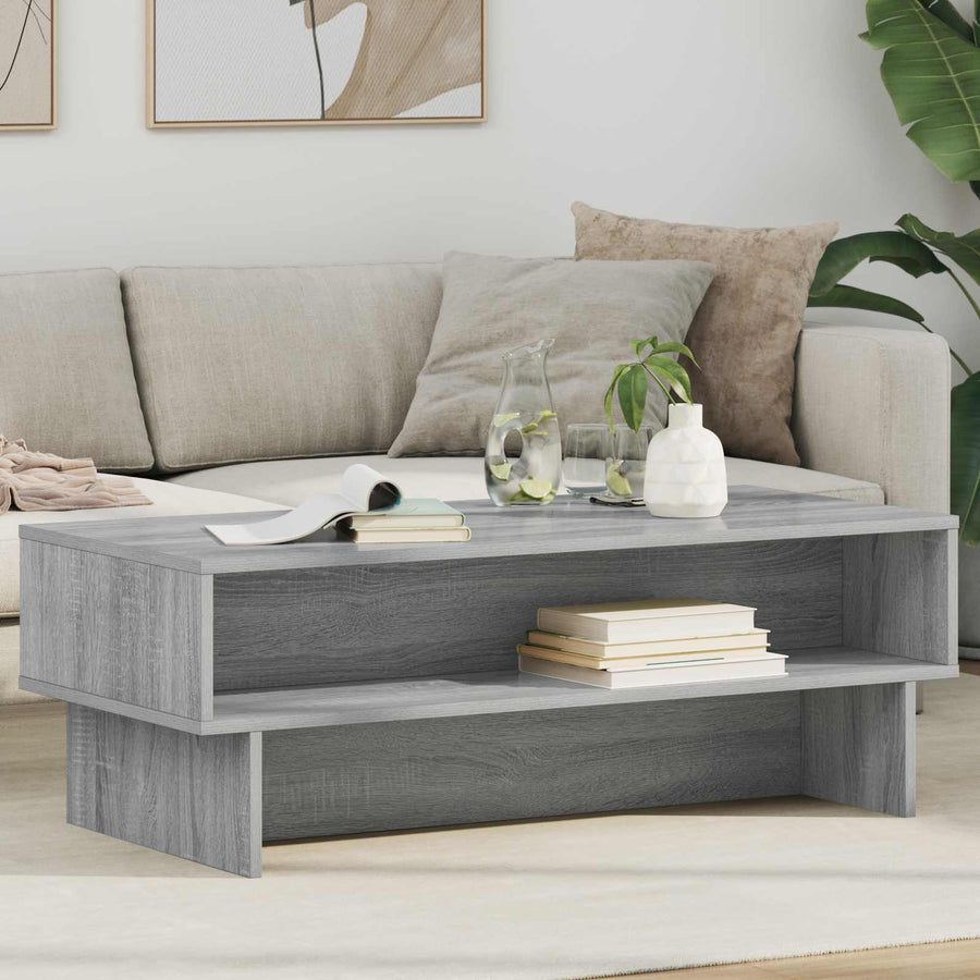 Salontafel Grijs Sonoma 100 x 46 x 35 cm Bewerkt hout