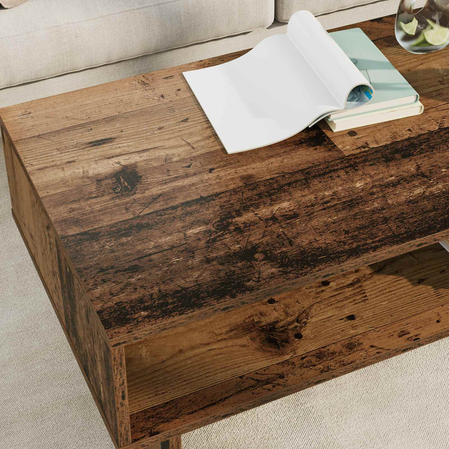 Salontafel Oudhout 100 x 46 x 35 cm Bewerkt hout