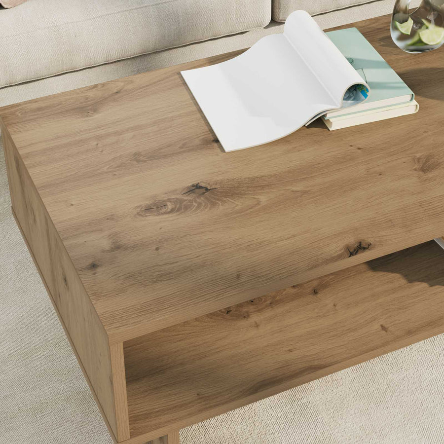 Salontafel Artisan Eiken 100 x 46 x 35 cm Bewerkt hout
