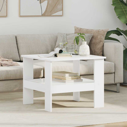 Salontafel Wit 57 x 55 x 45 cm Bewerkt hout