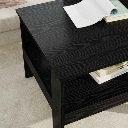 Salontafel Zwart Eiken 57 x 55 x 45 cm Bewerkt hout