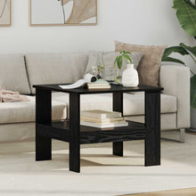 Salontafel Zwart Eiken 57 x 55 x 45 cm Bewerkt hout