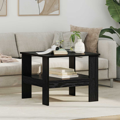 Salontafel Zwart Eiken 57 x 55 x 45 cm Bewerkt hout