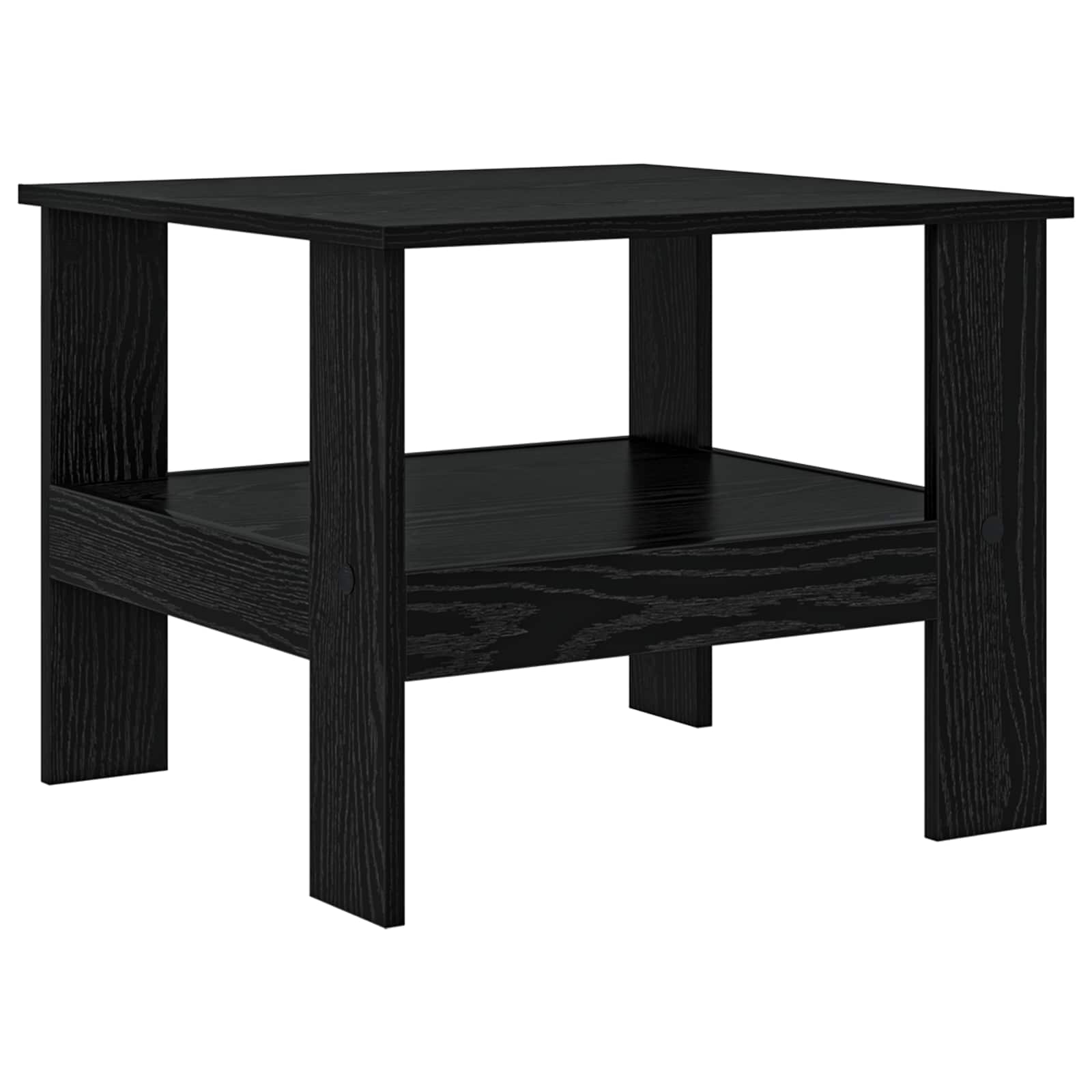 Salontafel Zwart Eiken 57 x 55 x 45 cm Bewerkt hout