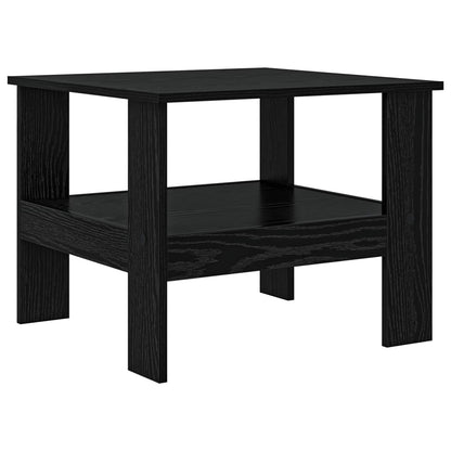 Salontafel Zwart Eiken 57 x 55 x 45 cm Bewerkt hout