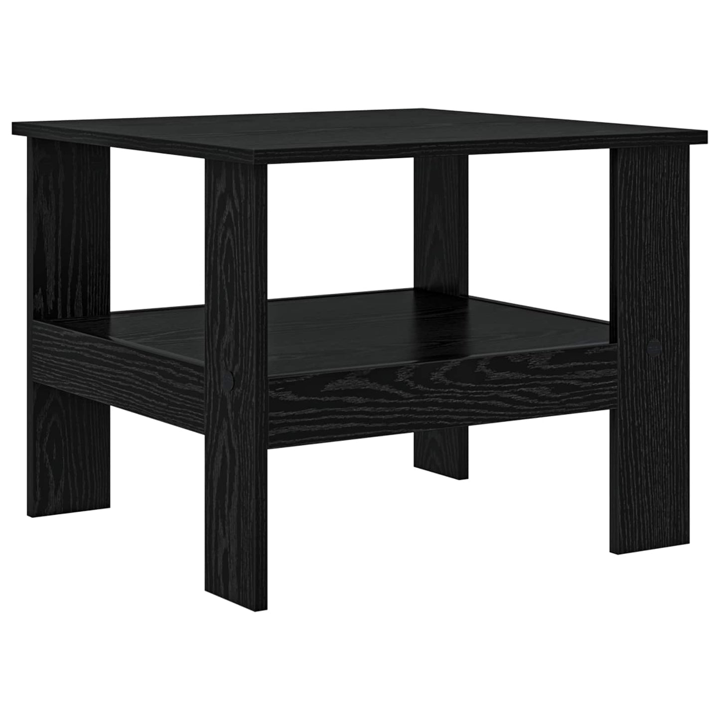 Salontafel Zwart Eiken 57 x 55 x 45 cm Bewerkt hout