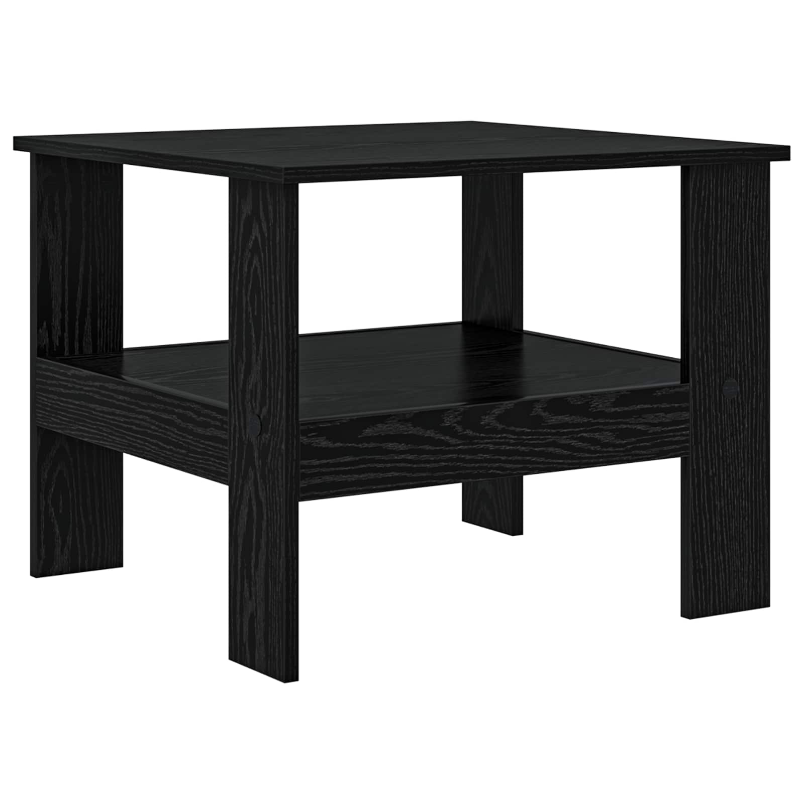 Salontafel Zwart Eiken 57 x 55 x 45 cm Bewerkt hout