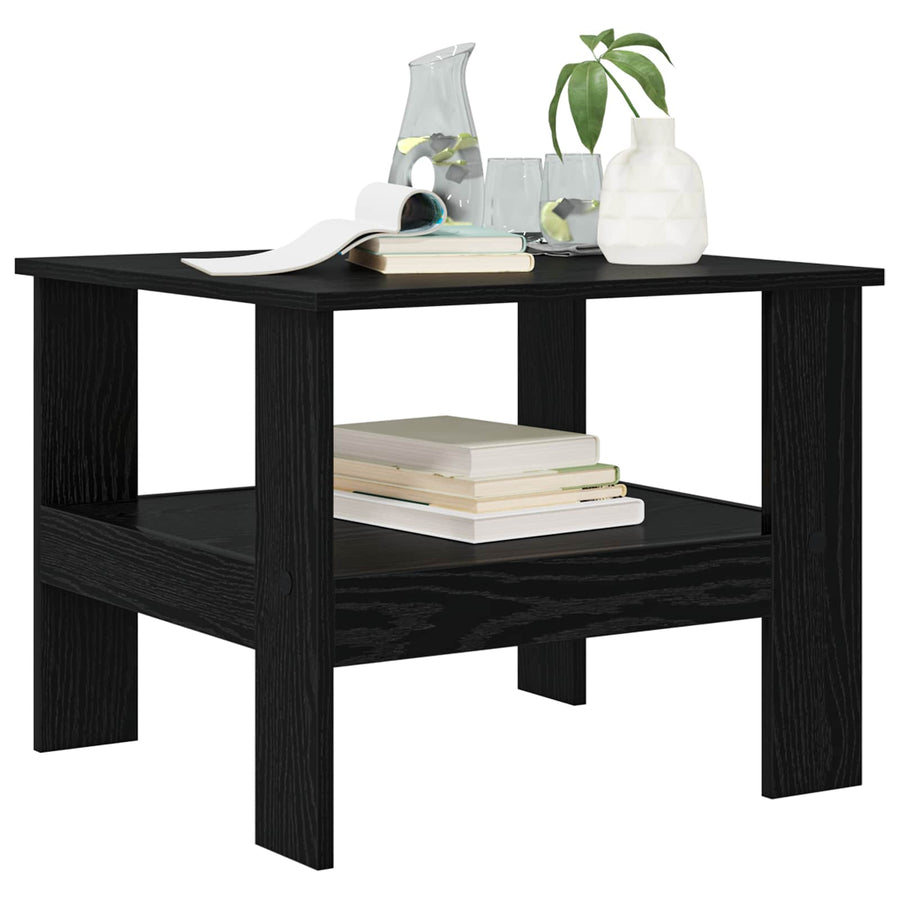 Salontafel Zwart Eiken 57 x 55 x 45 cm Bewerkt hout