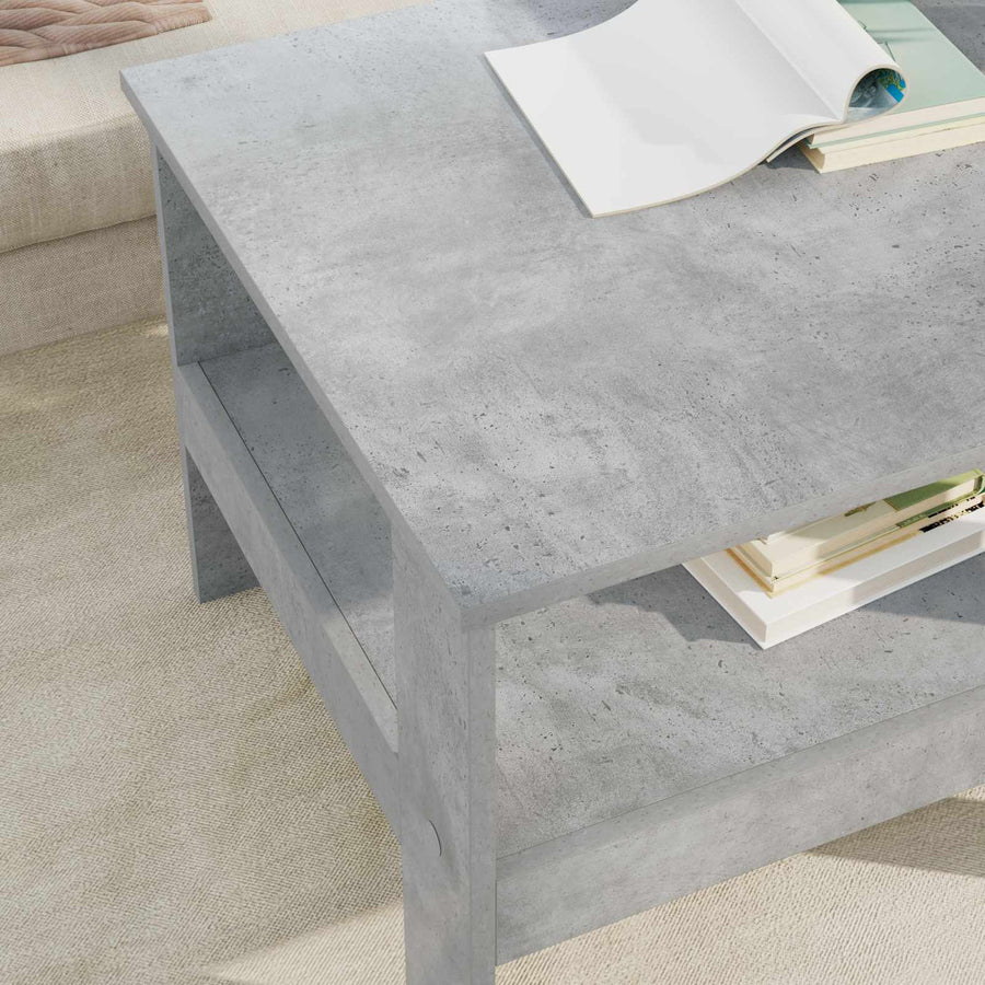 Salontafel Beton Grijs 57 x 55 x 45 cm Bewerkt hout