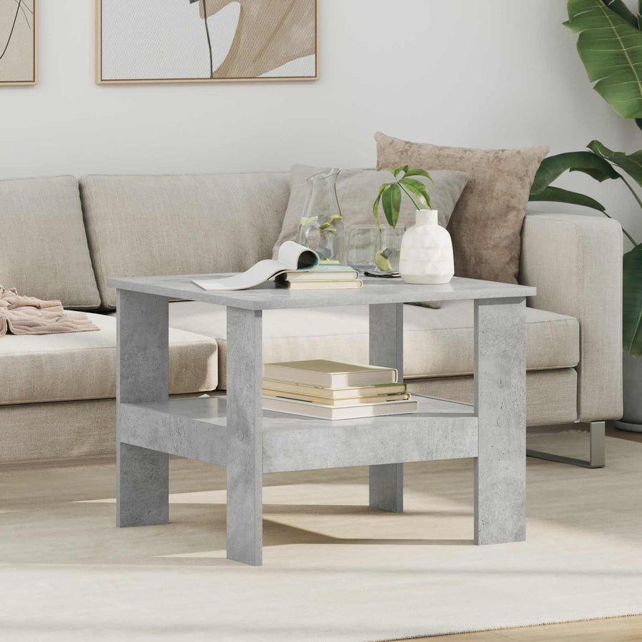 Salontafel Beton Grijs 57 x 55 x 45 cm Bewerkt hout