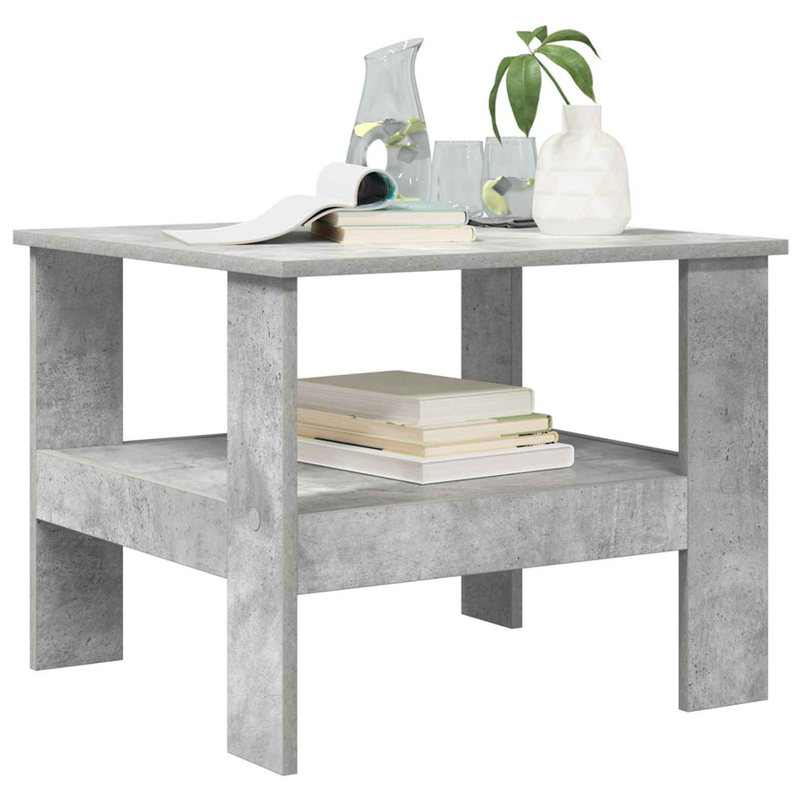 Salontafel Beton Grijs 57 x 55 x 45 cm Bewerkt hout