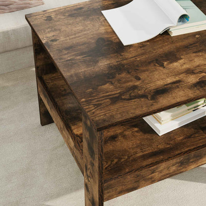 Salontafel Gerookt eiken 57 x 55 x 45 cm Bewerkt hout
