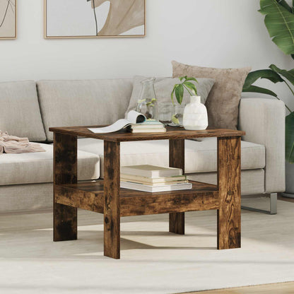 Salontafel Gerookt eiken 57 x 55 x 45 cm Bewerkt hout