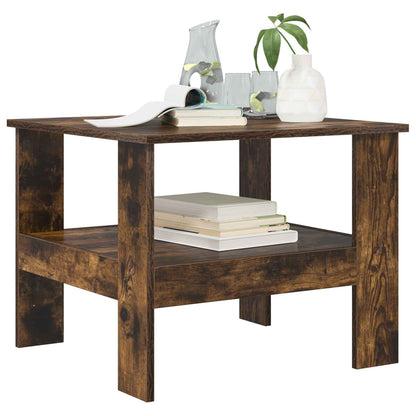 Salontafel Gerookt eiken 57 x 55 x 45 cm Bewerkt hout