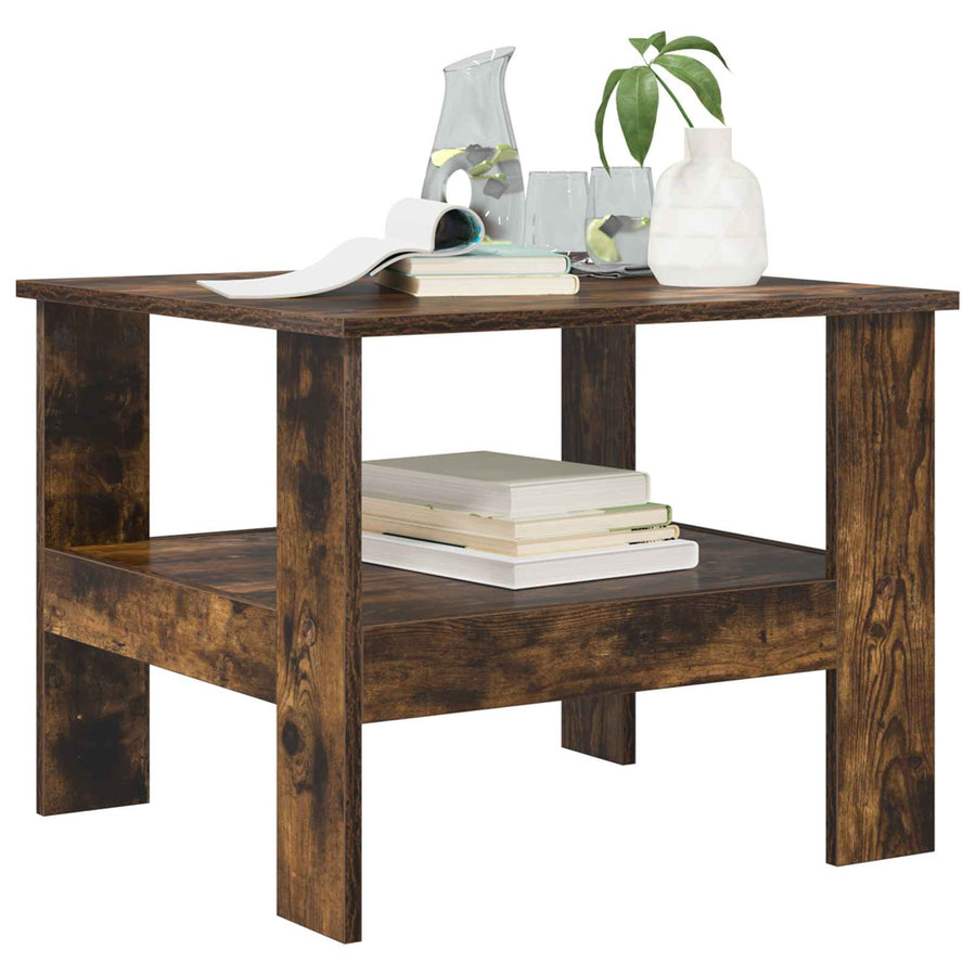 Salontafel Gerookt eiken 57 x 55 x 45 cm Bewerkt hout