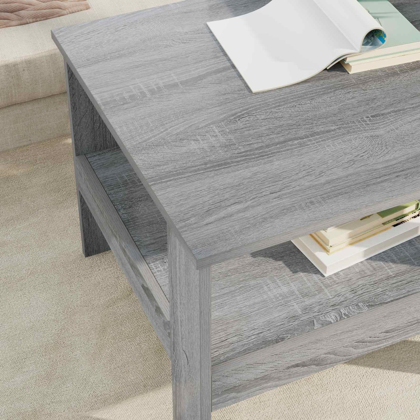 Salontafel Grijs Sonoma 57 x 55 x 45 cm Bewerkt hout