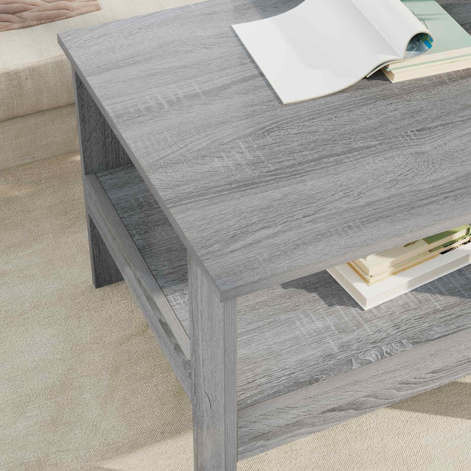Salontafel Grijs Sonoma 57 x 55 x 45 cm Bewerkt hout