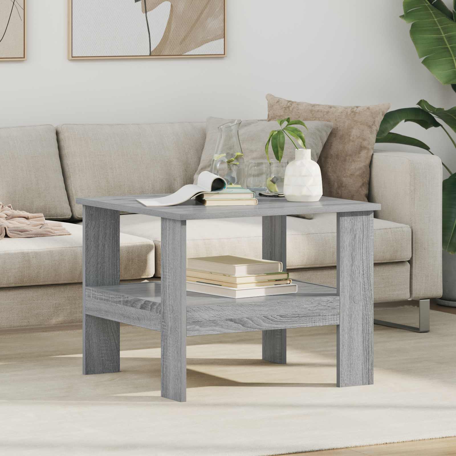 Salontafel Grijs Sonoma 57 x 55 x 45 cm Bewerkt hout