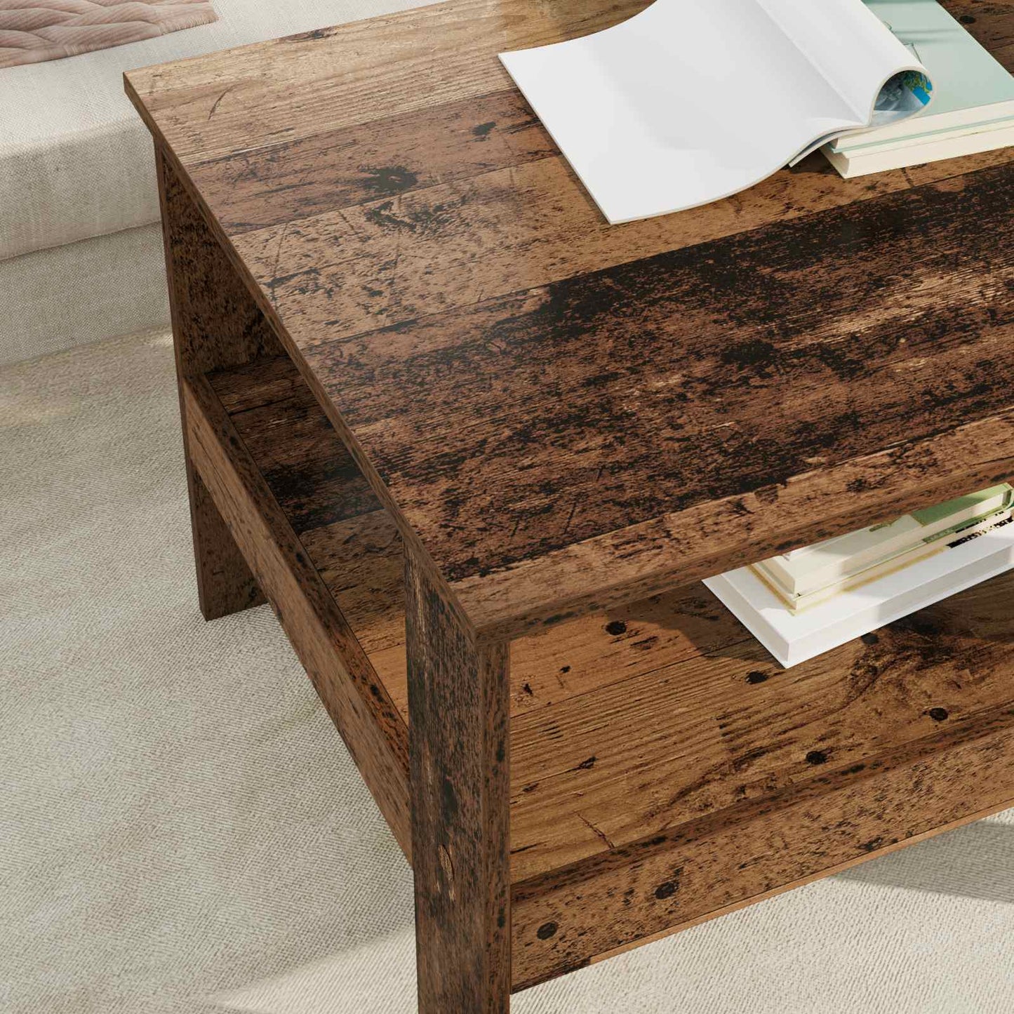 Salontafel Oudhout 57 x 55 x 45 cm Bewerkt hout
