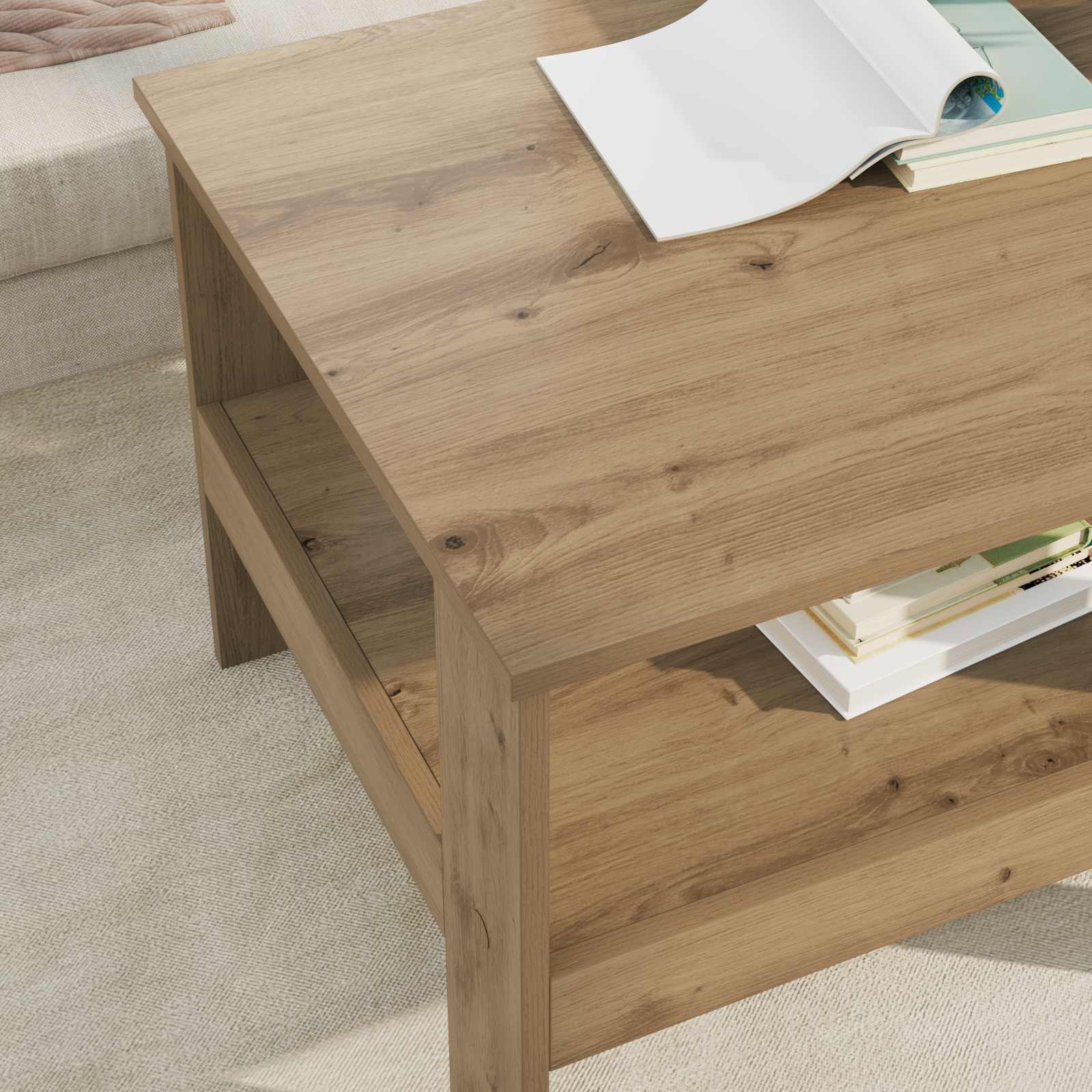 Salontafel Artisan Eiken 57 x 55 x 45 cm Bewerkt hout