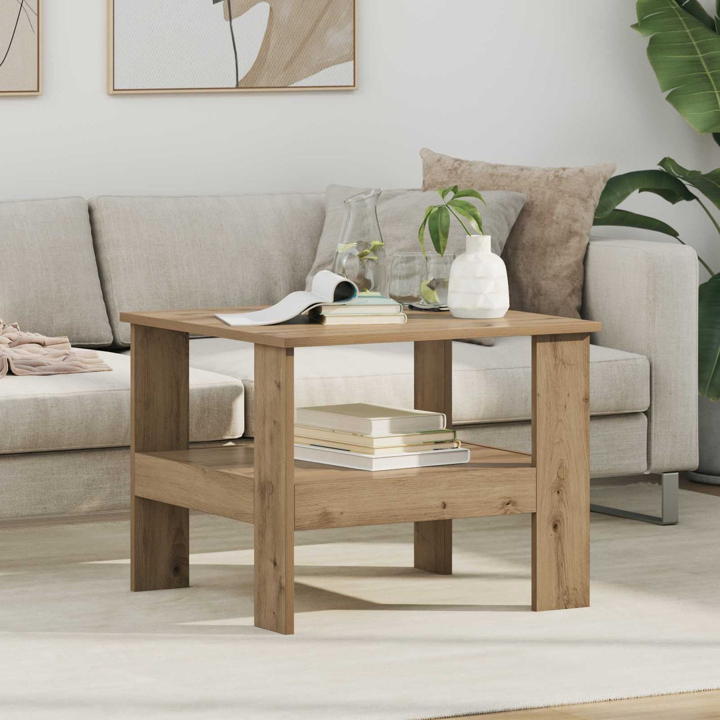 Salontafel Artisan Eiken 57 x 55 x 45 cm Bewerkt hout