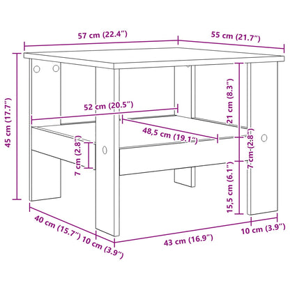 Salontafel Artisan Eiken 57 x 55 x 45 cm Bewerkt hout