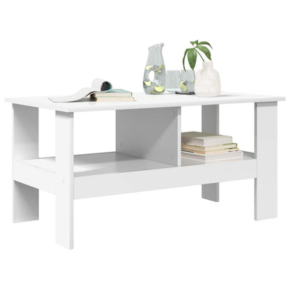 Salontafel Wit 90 x 50 x 45 cm Bewerkt hout