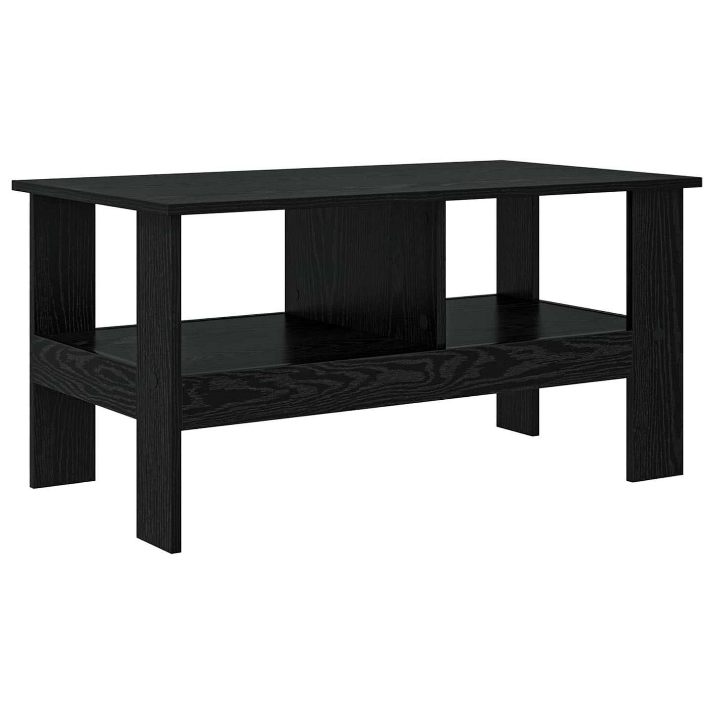 Salontafel Zwart Eiken 90 x 50 x 45 cm Bewerkt hout