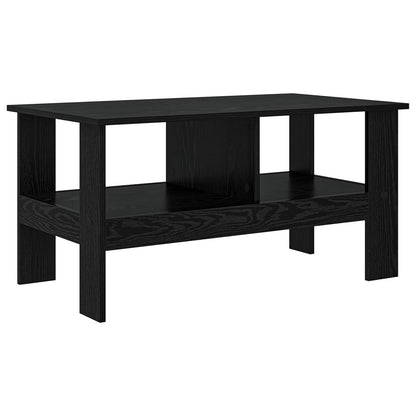 Salontafel Zwart Eiken 90 x 50 x 45 cm Bewerkt hout