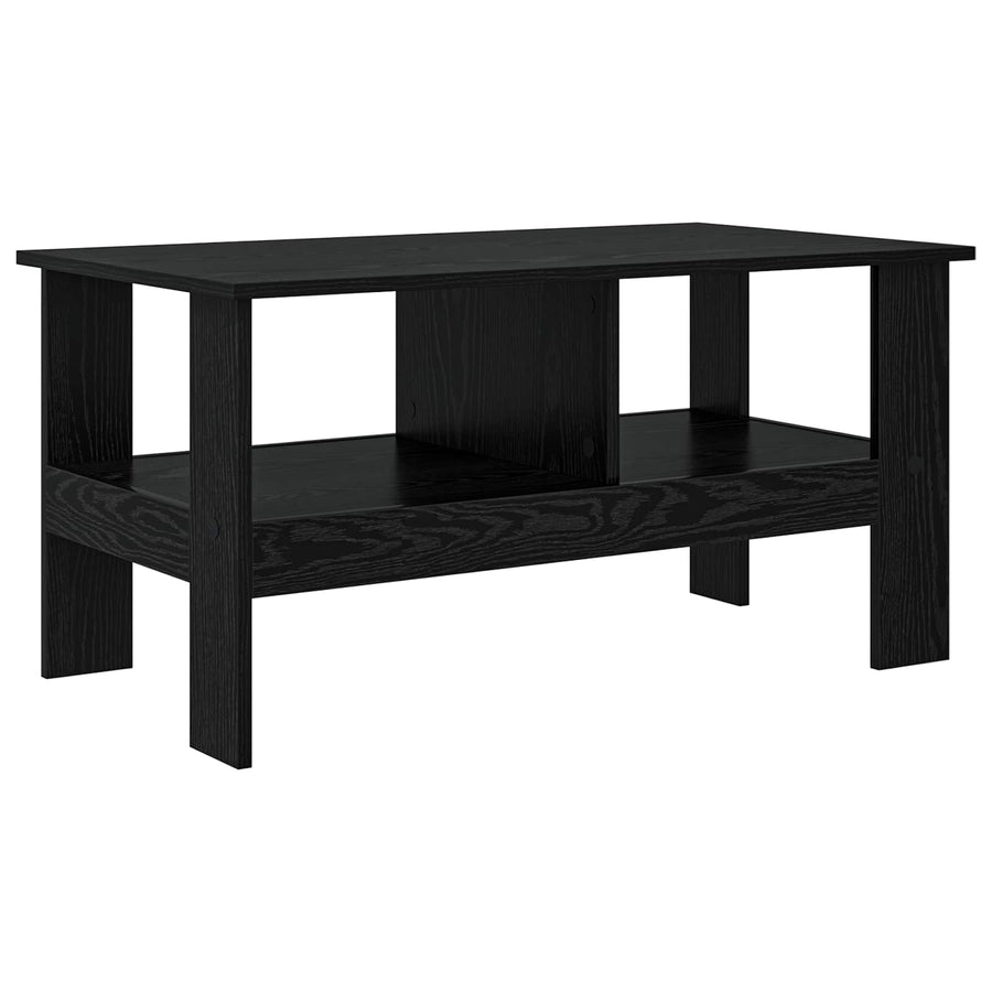 Salontafel Zwart Eiken 90 x 50 x 45 cm Bewerkt hout