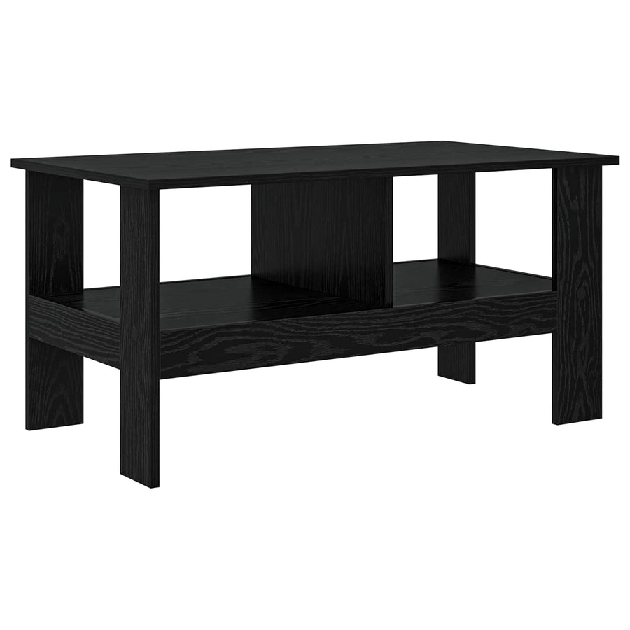 Salontafel Zwart Eiken 90 x 50 x 45 cm Bewerkt hout