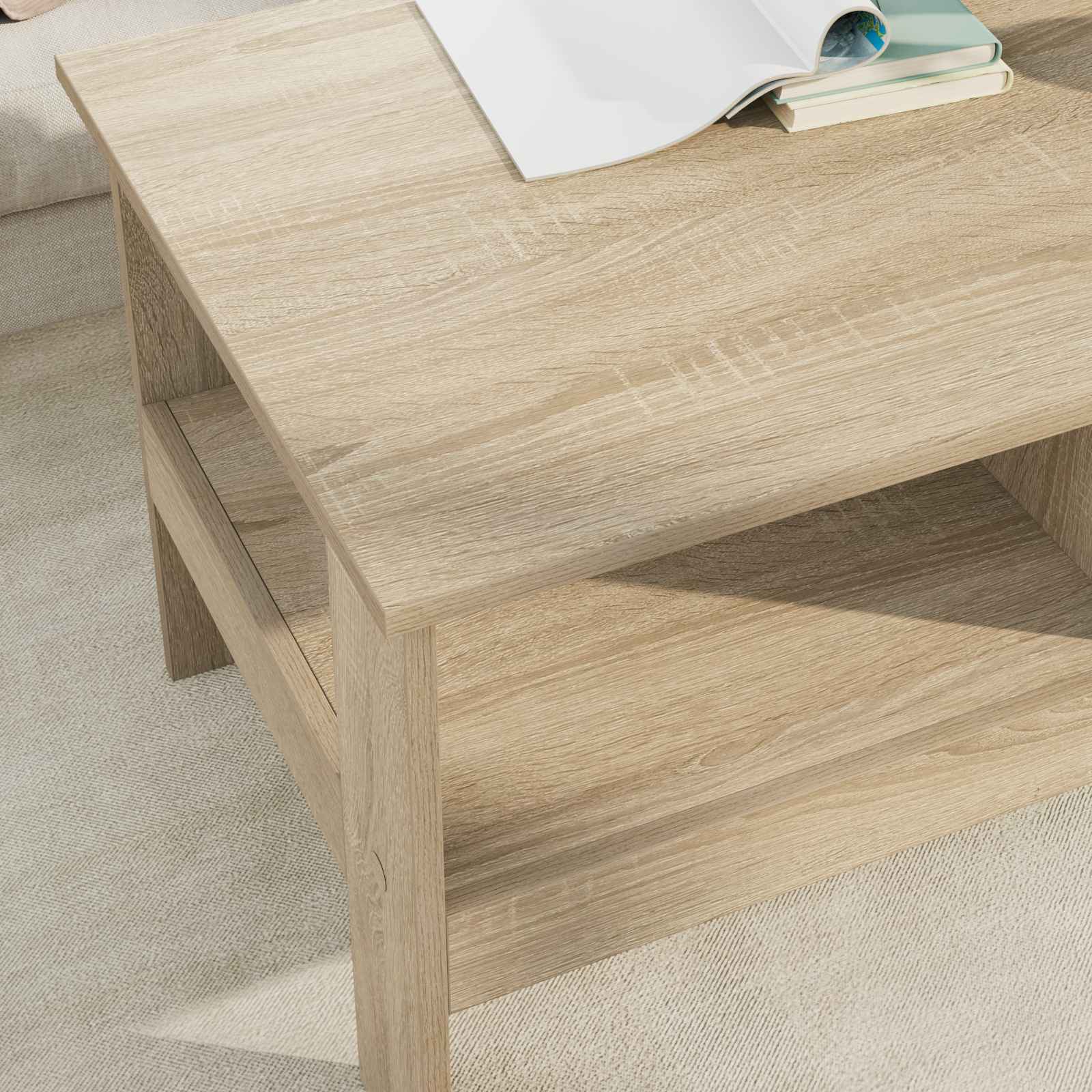 Salontafel Sonoma Eiken 90 x 50 x 45 cm Bewerkt hout