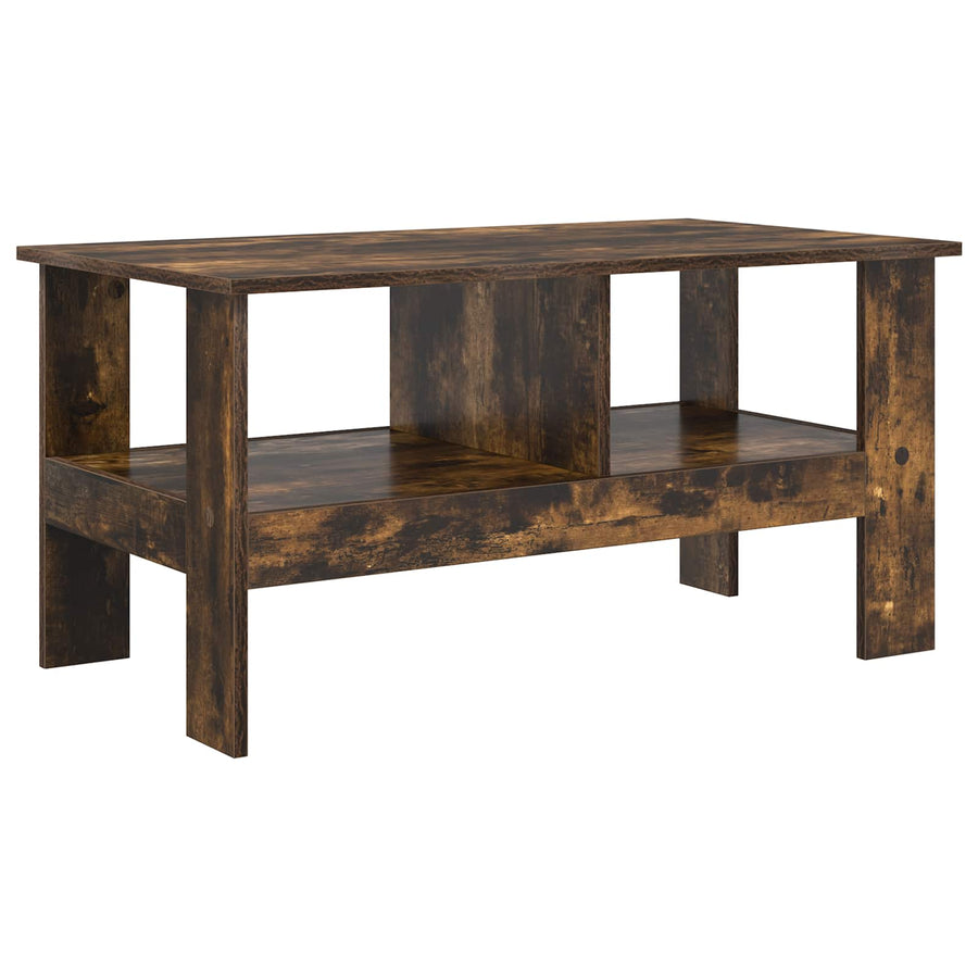 Salontafel Gerookt eiken 90 x 50 x 45 cm Bewerkt hout