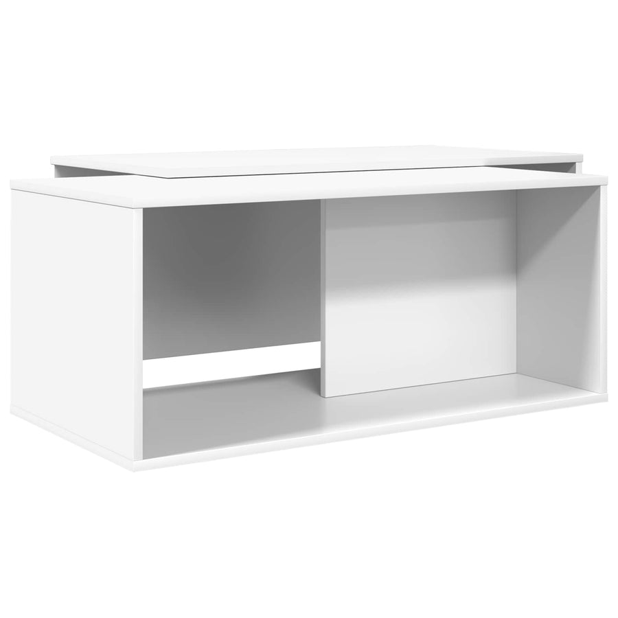 Koffietafel Set 2 pcs Wit Bewerkt hout