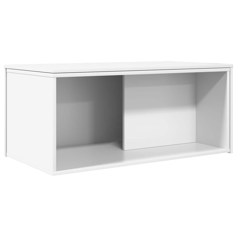 Koffietafel Set 2 pcs Wit Bewerkt hout