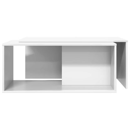 Koffietafel Set 2 pcs Wit Bewerkt hout