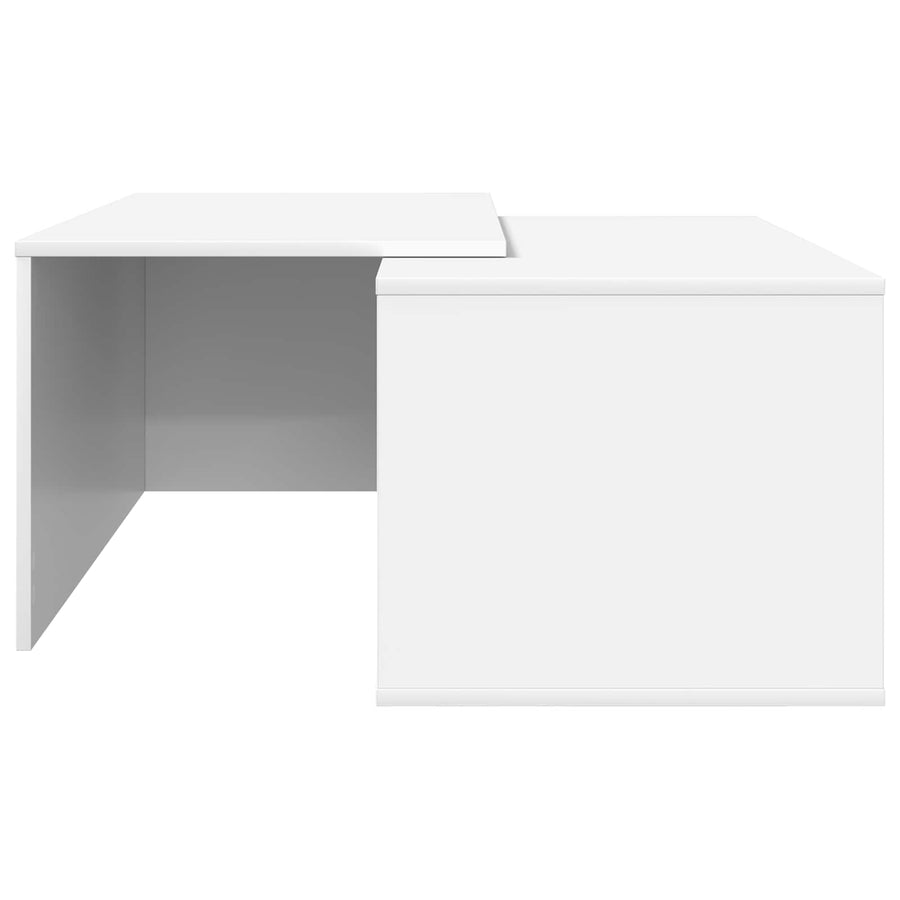 Koffietafel Set 2 pcs Wit Bewerkt hout